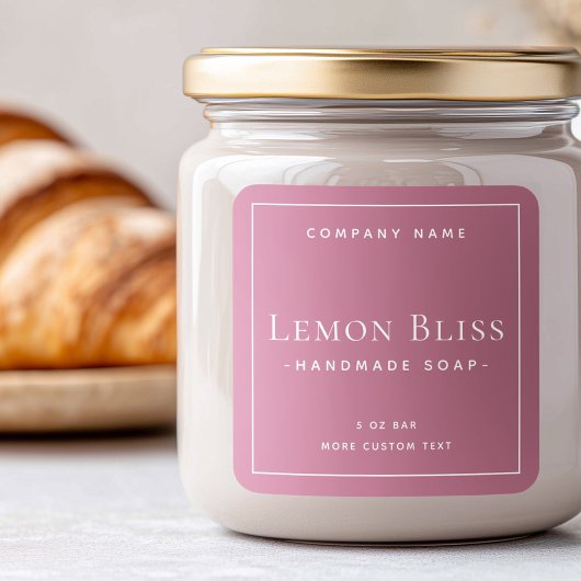 Elegant minimal modern roos mauve productetiket vierkante sticker