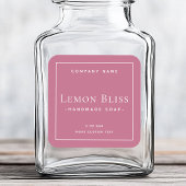 Elegant minimal modern roos mauve productetiket vierkante sticker