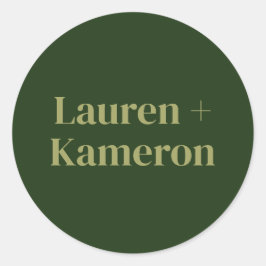 Elegant Minimal Modern Wedding Envelope Square Cla Ronde Sticker