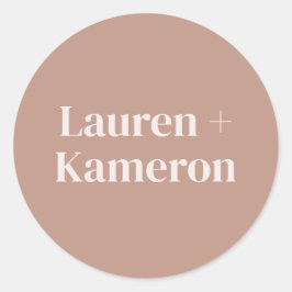 Elegant Minimal Modern Wedding Envelope Square Cla Ronde Sticker