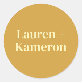 Elegant Minimal Modern Wedding Envelope Square Cla Ronde Sticker