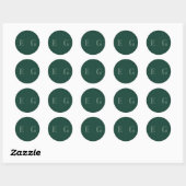 Elegant Minimal Modern Wedding Envelope Square Cla Ronde Sticker (Vel)