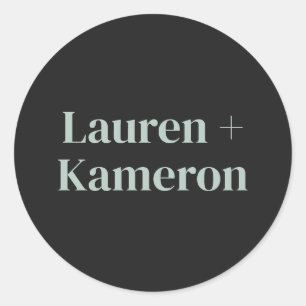 Elegant Minimal Modern Wedding Envelope Square Cla Ronde Sticker