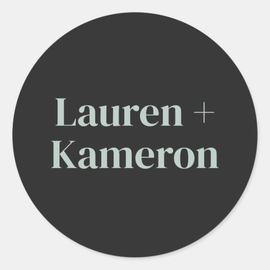 Elegant Minimal Modern Wedding Envelope Square Cla Ronde Sticker (Voorkant)