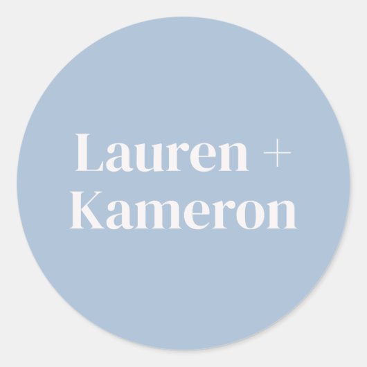 Elegant Minimal Modern Wedding Envelope Square Cla Ronde Sticker (Voorkant)