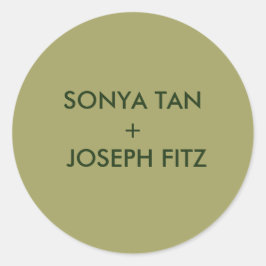 Elegant Minimal Modern Wedding Envelope Square Ronde Sticker