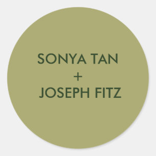 Elegant Minimal Modern Wedding Envelope Square Ronde Sticker