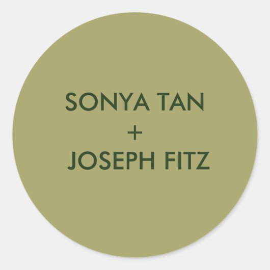 Elegant Minimal Modern Wedding Envelope Square Ronde Sticker (Voorkant)