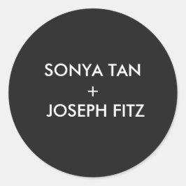 Elegant Minimal Modern Wedding Envelope Square Ronde Sticker