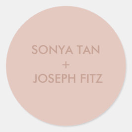 Elegant Minimal Modern Wedding Envelope Square Ronde Sticker