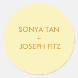 Elegant Minimal Modern Wedding Envelope Square Ronde Sticker