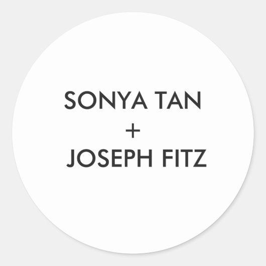 Elegant Minimal Modern Wedding Envelope Square Ronde Sticker (Voorkant)