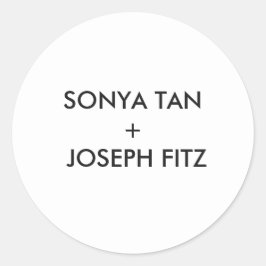 Elegant Minimal Modern Wedding Envelope Square Ronde Sticker