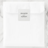 Elegant Minimal Modern Wedding Envelope Square Sti Vierkante Sticker (Tas)