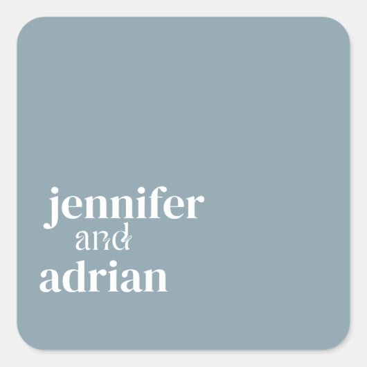 Elegant Minimal Modern Wedding Envelope Square Sti Vierkante Sticker (Voorkant)