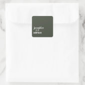 Elegant Minimal Modern Wedding Envelope Square Sti Vierkante Sticker (Tas)