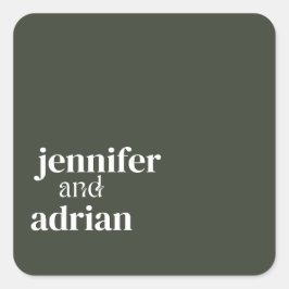 Elegant Minimal Modern Wedding Envelope Square Sti Vierkante Sticker