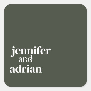 Elegant Minimal Modern Wedding Envelope Square Sti Vierkante Sticker
