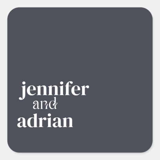 Elegant Minimal Modern Wedding Envelope Square Sti Vierkante Sticker (Voorkant)