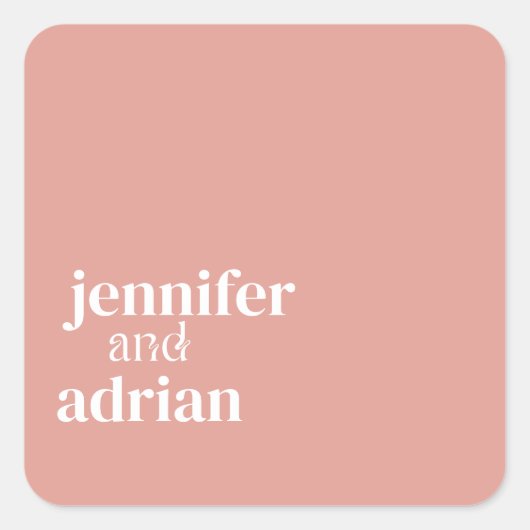 Elegant Minimal Modern Wedding Envelope Square Sti Vierkante Sticker (Voorkant)