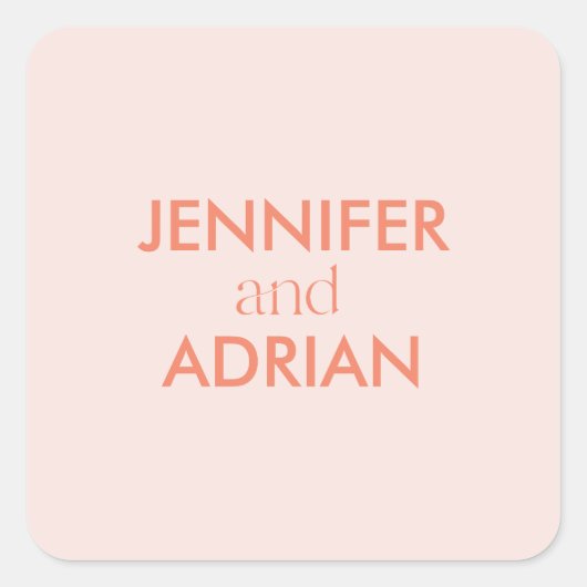 Elegant Minimal Modern Wedding Envelope Square Sti Vierkante Sticker (Voorkant)