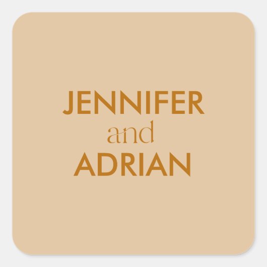 Elegant Minimal Modern Wedding Envelope Square Sti Vierkante Sticker (Voorkant)