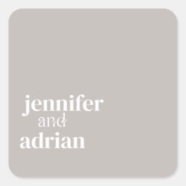 Elegant Minimal Modern Wedding Envelope Square Vierkante Sticker