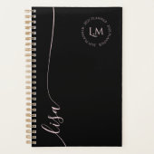 Elegant Minimal Monogram Initialen Script Name Planner (Voorkant)