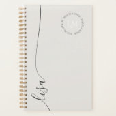 Elegant Minimal Monogram Initialen Script Name Planner (Voorkant)