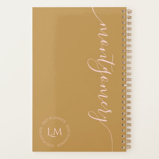 Elegant Minimal Monogram Initialen Script Name Planner (Achterkant)