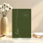 Elegant Minimal Monogram Initialen Script Name Planner