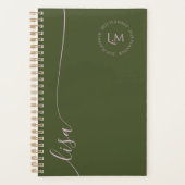 Elegant Minimal Monogram Initialen Script Name Planner (Voorkant)