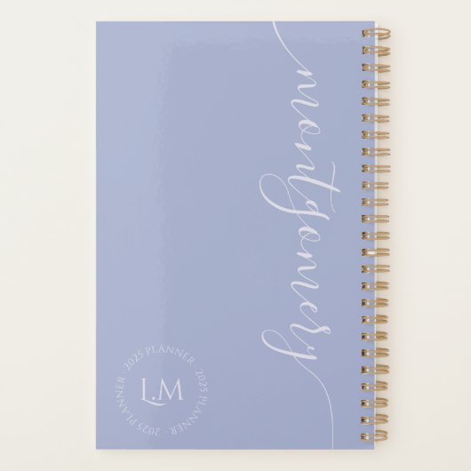 Elegant Minimal Monogram Initialen Script Name Planner (Achterkant)