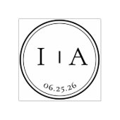 Elegant Minimal Monogram Initials Wedding Rubberstempel (Afrduk)