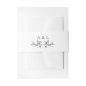 Elegant Minimal Monogram Vineyard Wedding Uitnodigingen Wikkel (Voorkant Voorbeeld)