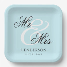 Elegant Minimal Mr en Mrs Wedding Papieren Bordje