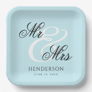 Elegant Minimal Mr en Mrs Wedding Papieren Bordje