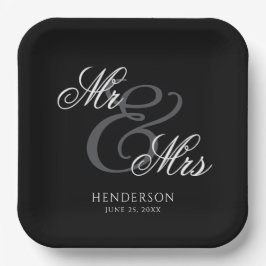 Elegant Minimal Mr en Mrs Wedding Papieren Bordje