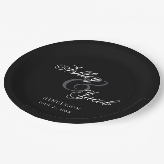 Elegant Minimal Mr en Mrs Wedding Papieren Bordje (Gekanteld)