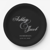 Elegant Minimal Mr en Mrs Wedding Papieren Bordje (Voorkant)