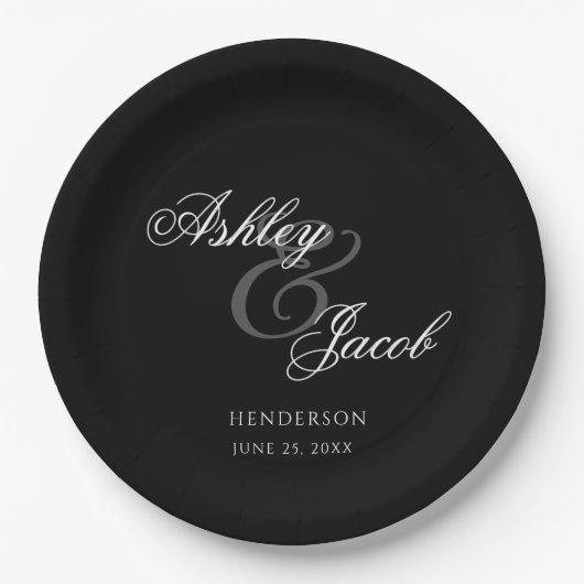 Elegant Minimal Mr en Mrs Wedding Papieren Bordje (Voorkant)