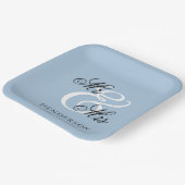 Elegant Minimal Mr en Mrs Wedding Papieren Bordje (Gebogen)