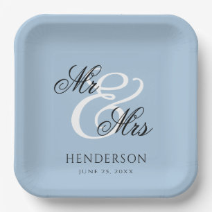 Elegant Minimal Mr en Mrs Wedding Papieren Bordje