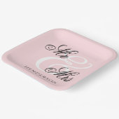 Elegant Minimal Mr en Mrs Wedding Papieren Bordje (Gebogen)