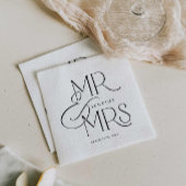 Elegant Minimal Mr en Mrs Wedding Servet