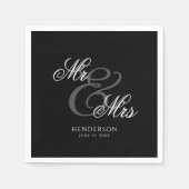 Elegant Minimal Mr en Mrs Wedding Servet (Voorkant)