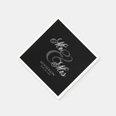 Elegant Minimal Mr en Mrs Wedding Servet (Hoek)