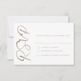 Elegant Minimal Navy Gold Wedding RSVP-Kaart RSVP Kaartje
