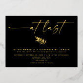 Elegant minimal op laatste bruiloft foto echt folie uitnodiging (Voorkant)