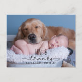 Elegant Minimal Pasgeboren Baby Geboorte Aankondig Briefkaart (Voorkant)